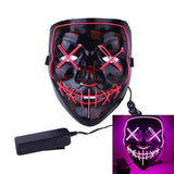 Maxbell Halloween Skull Mask Led Costume Mask EL Wire Light Up Mask Pink