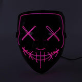 Maxbell Halloween Skull Mask Led Costume Mask EL Wire Light Up Mask Pink