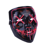 Maxbell Halloween Skull Mask Led Costume Mask EL Wire Light Up Mask Pink