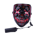 Maxbell Halloween Skull Mask Led Costume Mask EL Wire Light Up Mask Pink