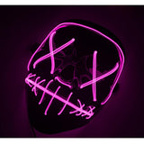 Maxbell Halloween Skull Mask Led Costume Mask EL Wire Light Up Mask Pink