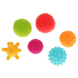 Maxbell Set of 6 Multi-Color Sensory Ball Set Soft & Textured Balls for Baby Crawling, Grasping and Playing