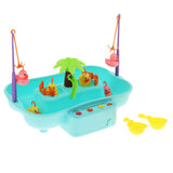 Maxbell Kids Baby Electronic Add Water Circulating Fishing Game Toy Set with Music & Sound Swimming Pool Toy - 6 Ducks Blue