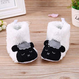 Cute Cartoon Animal Unisex Kids Fleece Shoes Baby White for 9-12 months