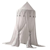 Maxbell Kids Bed Canopy Net Indoor Play Tent Hanging House Reading Nook Canvas Grey