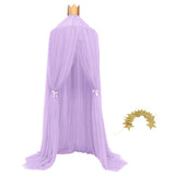Maxbell Fairy Princess Bed Canopy Mosquito Net Tent with Gauze Curtain Decor Purple