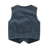 Maxbell Baby Boy's Cotton Long-Sleeved Gentleman Suit 3 PiecesGray blue - 120cm(5T)