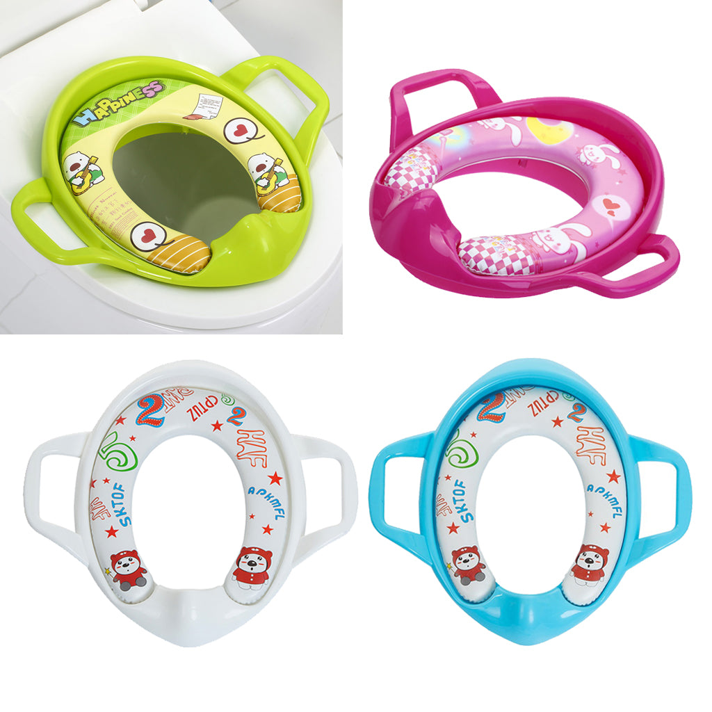 Maxbell Soft Padded Potty Training Seat Kids Baby Toilet With Handles Green