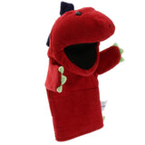 Max Soft Cloth T-Rex Dinosaur Doll Hand Puppet with Movable Mouth Kids Toy Red