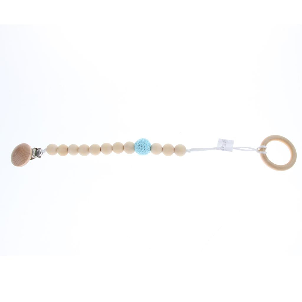 Maxbell Wooden Beads Dummy Clips Holder Pacifier Clips Soother Chains Style8