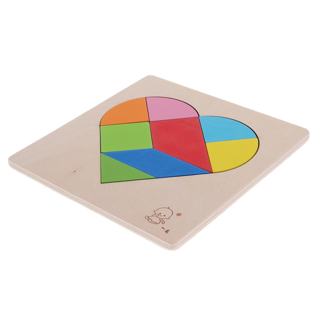Maxbell Wooden Tetris Puzzle Jigsaw Brain Teaser Game Kids Intelligence Toy Heart