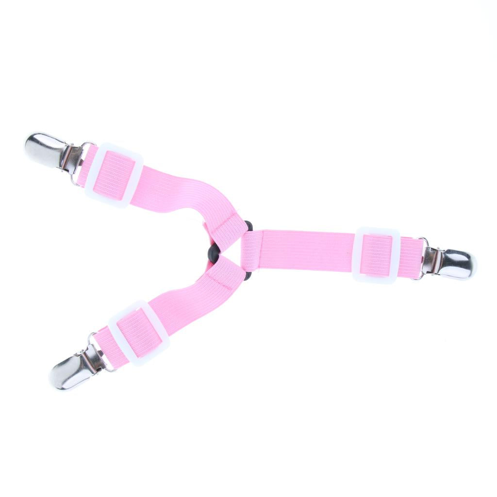 Maxbell 4xTriangle Bed Mattress Sheet Clips Grippers Straps Fastener Suspender Pink