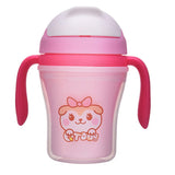 Maxbell Baby Straw Sippy Cups Drink Bottle Toddler Training 180ML Pink with Handles