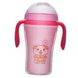 Maxbell Baby Straw Sippy Cups Drink Bottle Toddler Training 300ML Pink with Handles