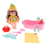 Maxbell Set of 13 Pieces Pretend Play Doll Girl Bathtub Clothes Set for Kids Role Play Mummy Creative Toy Birthday Gift