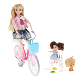 Maxbell Plastic Dollhouse Dolls For Kids Children Pretend Play Haveing Trip Set