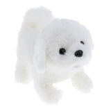 Max Electronic Plush Dog Robot Toy Walk Bark Wag tail Kids Gift Bichon Frise