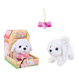 Max Electronic Plush Dog Robot Toy Walk Bark Wag tail Kids Gift Bichon Frise