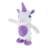 Maxbell Children Electronic Pet Walking Speaking Unicorn Stuffed Animal Plush Soft Doll Kids Baby Educational Toy Gift –White