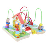 Maxbell 3D Farm Wooden Around Beads Maze Roller Coaster Educational Toys for Toddler Kids Baby, Colors Shapes Puzzle Learning Games Gifts