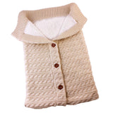 Maxbell Baby Knit Swaddle Wrap Swaddling Blanket Winter Warm Sleeping Bag Beige