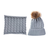 Maxbell Toddler Baby Newborn Winter Crochet Knit Hat Beanie Cap Scarf Set Grey