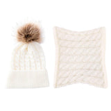 Maxbell Toddler Baby Newborn Winter Crochet Knit Hat Beanie Cap Scarf Set White