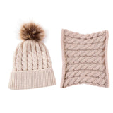 Maxbell Toddler Baby Newborn Winter Crochet Knit Hat Beanie Cap Scarf Set Beige