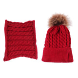 Maxbell Toddler Baby Newborn Winter Crochet Knit Hat Beanie Cap Scarf Set Red