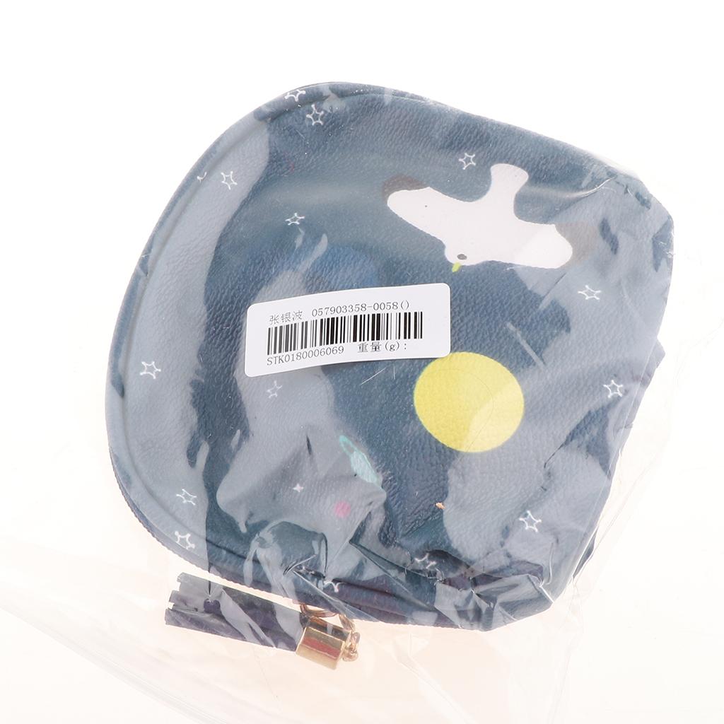 Maxbell Cute Mini PU Leather Coin Bag Change Purse Wallet Key Pouch Women Girls Navy Blue