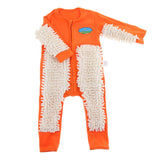 Maxbell Baby Mop Romper Outfit Floors Cleaning Swob Jumpsuit Orange+Beige 80cm