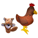 Maxbell 2 Pieces Different Cartoon Animal Finger Puppets Soft Dolls Props Toys(Lowrie & Hen)