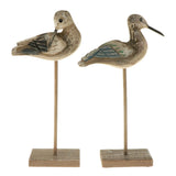 Maxbell Rural Style Bird Figurine Home Decor Centerpiece,Stand &Bend Couple Wooden Tabletop Display