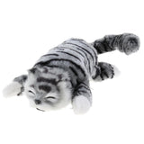 Max Electric Naughty Rolling Cat Plush Animal Model Toy Figure Home Decor Grey