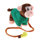 Maxbell Electric Leash Pets Walk Along Toy Stuffed Plush Monkey for Toddlers Kids, Realistic Dancing & Walking Actions with Music #C