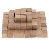 Max LOT 100PCS NATURAL WOODEN BUILDING BLOCKS BRICKS CUBES SET PINE WOOD ECO TOY