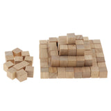 Max LOT 100PCS NATURAL WOODEN BUILDING BLOCKS BRICKS CUBES SET PINE WOOD ECO TOY