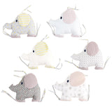 Maxbell 6Pcs Baby Breathable Cotton Crib Elephant Cushion Pillow Pads for Cribs Nursery Supplies, Machine Washable