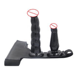 Maxbell Women Lesbian 7.3" 5.1" Double Dildo Underwear Strap on Funny Toys Black 1