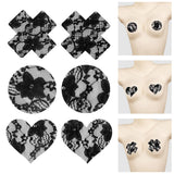 Maxbell 2Pcs Lace Pasties Lingerie Lady Reusable Black for Club party Cross