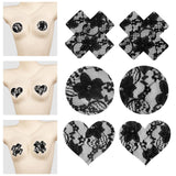 Maxbell 2Pcs Lace Pasties Lingerie Lady Reusable Black for Club party Cross
