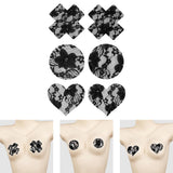 Maxbell 2Pcs Lace Pasties Lingerie Lady Reusable Black for Club party Cross