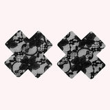 Maxbell 2Pcs Lace Pasties Lingerie Lady Reusable Black for Club party Cross