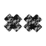 Maxbell 2Pcs Lace Pasties Lingerie Lady Reusable Black for Club party Cross