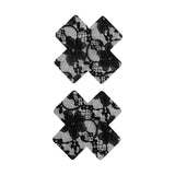 Maxbell 2Pcs Lace Pasties Lingerie Lady Reusable Black for Club party Cross