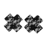 Maxbell 2Pcs Lace Pasties Lingerie Lady Reusable Black for Club party Cross