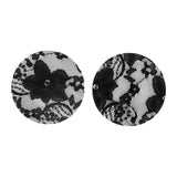 Maxbell 2Pcs Lace Pasties Lingerie Lady Reusable Black for Club party Round