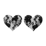 Maxbell 2Pcs Lace Pasties Lingerie Lady Reusable Black for Club party Heart