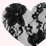 Maxbell 2Pcs Lace Pasties Lingerie Lady Reusable Black for Club party Heart