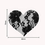 Maxbell 2Pcs Lace Pasties Lingerie Lady Reusable Black for Club party Heart